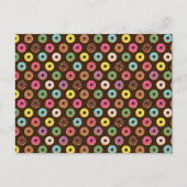 Kleurrijk Donut-patroon in chocolade Briefkaart (Voorkant)