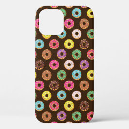 Kleurrijk Donut-patroon in chocolade Case-Mate iPhone Case