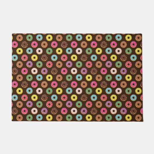 Kleurrijk Donut-patroon in chocolade Deurmat (Voorkant)