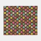 Kleurrijk Donut-patroon in chocolade Fleece Deken (Voorkant (Horizontaal))