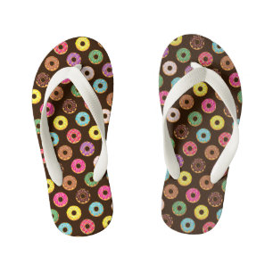 Kleurrijk Donut-patroon in chocolade Kinder Teenslippers