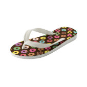 Kleurrijk Donut-patroon in chocolade Kinder Teenslippers (Schuin)