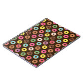 Kleurrijk Donut-patroon in chocolade Notitieboek (Linkerzijde)