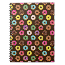 Kleurrijk Donut-patroon in chocolade Notitieboek