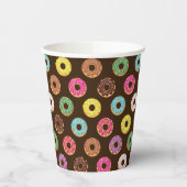 Kleurrijk Donut-patroon in chocolade Papieren Bekers (Links)
