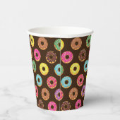 Kleurrijk Donut-patroon in chocolade Papieren Bekers (Rechts)