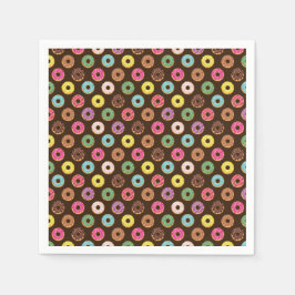 Kleurrijk Donut-patroon in chocolade Servet