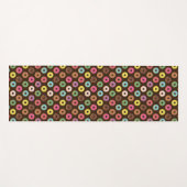 Kleurrijk Donut-patroon in chocolade Yogamat (Voorkant (horizontaal))