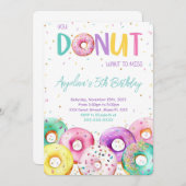 Kleurrijk Donut verjaardagsfeestje Kaart (Voorkant / Achterkant)