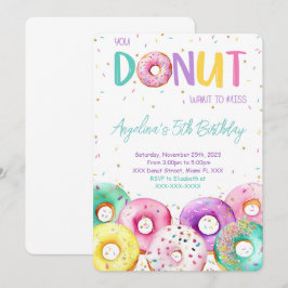 Kleurrijk Donut verjaardagsfeestje Kaart