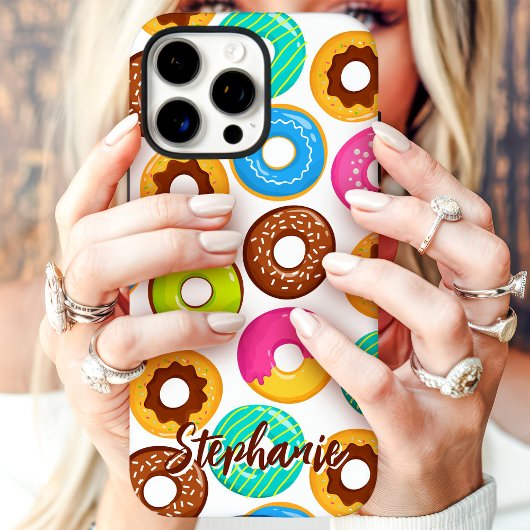 Kleurrijk Donutpatroon Aangepaste Naam Case-Mate iPhone Case