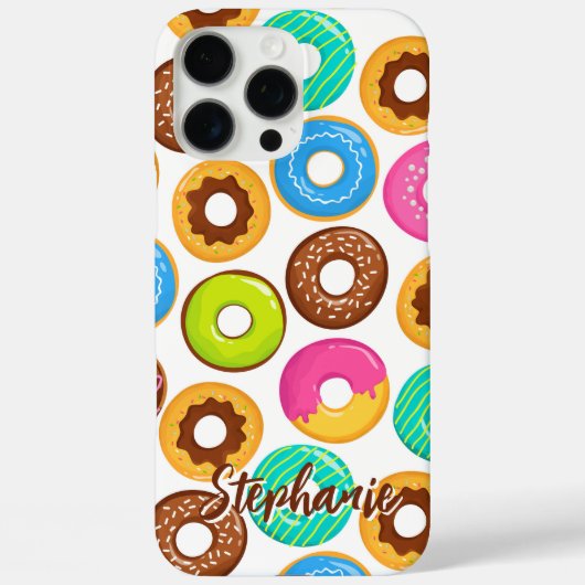Kleurrijk Donutpatroon Aangepaste Naam Case-Mate iPhone Case (Achterkant)