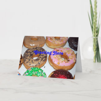 Kleurrijk donutswenskaart kaart