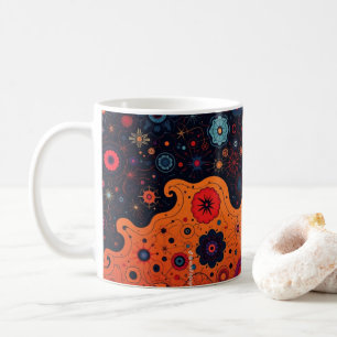 Kleurrijk Doodle Patroon Koffiemok Schattige Car