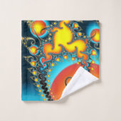 Kleurrijk doornfractal met monogram bad handdoek (Wasdoekje)