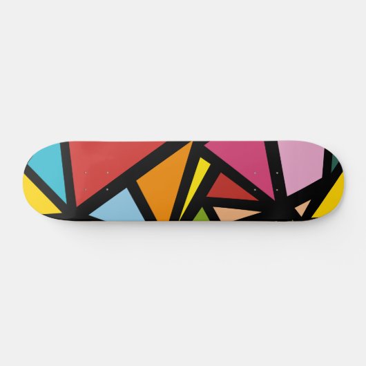 Kleurrijk driehoeken patroon 3 persoonlijk skateboard (Horizontaal)