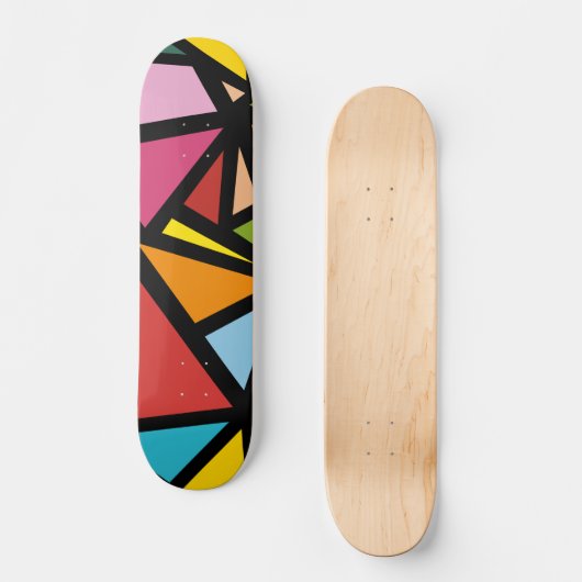 Kleurrijk driehoeken patroon 3 persoonlijk skateboard (Voorkant)
