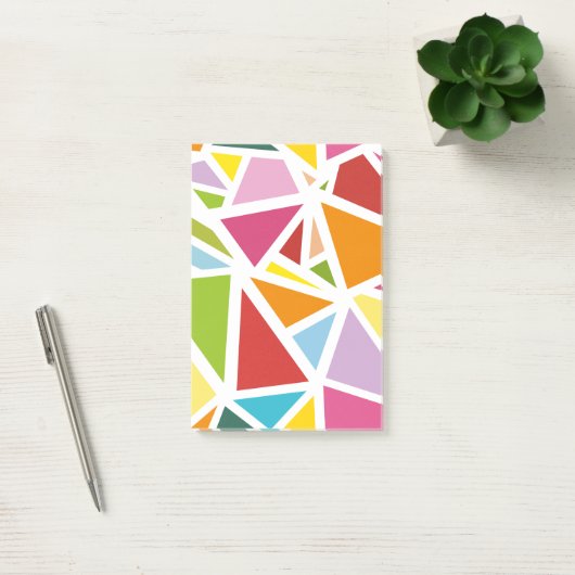 Kleurrijk driehoeken patroon 4 post-it® notes (Kantoor)