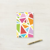 Kleurrijk driehoeken patroon 4 post-it® notes (Op bureau)