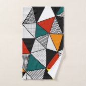 kleurrijk driehoeksgeometrisch patroon bad handdoek (Handdoek)
