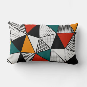kleurrijk driehoeksgeometrisch patroon kussen