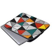 kleurrijk driehoeksgeometrisch patroon laptop sleeve (Voorkant onderkant)
