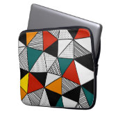 kleurrijk driehoeksgeometrisch patroon laptop sleeve (Voorkant Links)