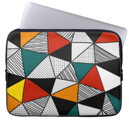 kleurrijk driehoeksgeometrisch patroon laptop sleeve