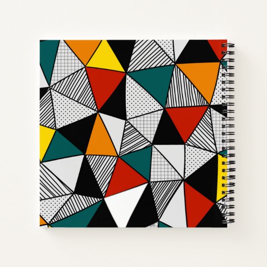 kleurrijk driehoeksgeometrisch patroon notitieboek (Achterkant)