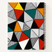 kleurrijk driehoeksgeometrisch patroon notitieboek (Achterkant)