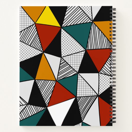 kleurrijk driehoeksgeometrisch patroon notitieboek (Achterkant)