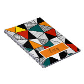 kleurrijk driehoeksgeometrisch patroon notitieboek (Rechterzijde)