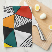 kleurrijk driehoeksgeometrisch patroon theedoek (Quarter Fold)