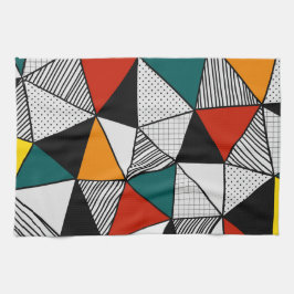 kleurrijk driehoeksgeometrisch patroon theedoek