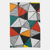 kleurrijk driehoeksgeometrisch patroon theedoek (Verticaal)