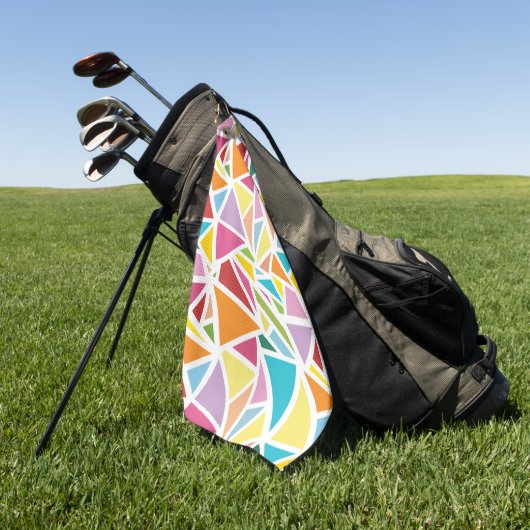 Kleurrijk driehoekspatroon 2 golfhanddoek (Groen)