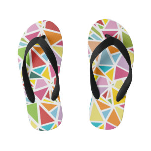 Kleurrijk driehoekspatroon 2 kinder teenslippers