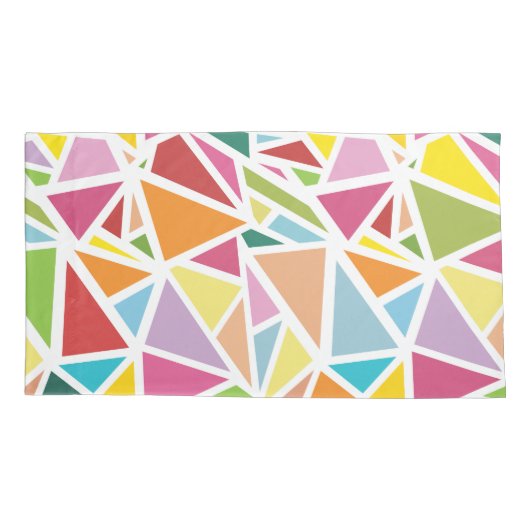 Kleurrijk driehoekspatroon 2 kussensloop (Achterkant)