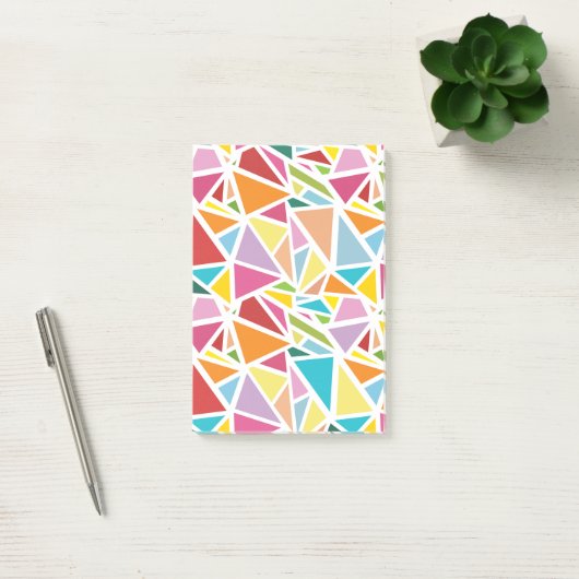 Kleurrijk driehoekspatroon 2 post-it® notes (Kantoor)