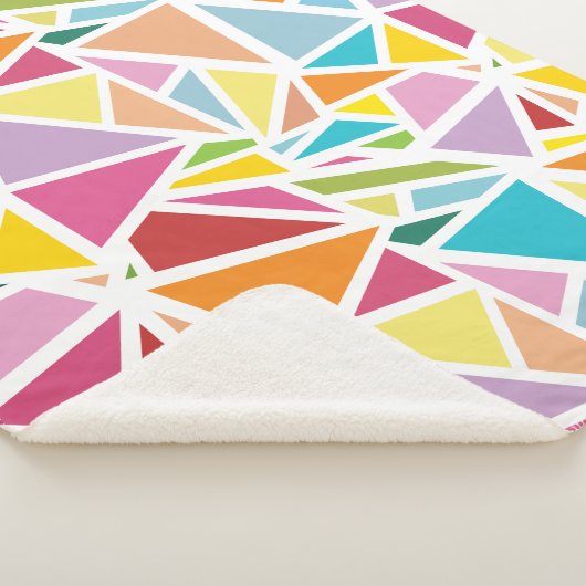 Kleurrijk driehoekspatroon 2 sherpa deken (3/4)