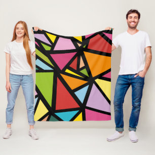 Kleurrijk driehoekspatroon 3 fleece deken