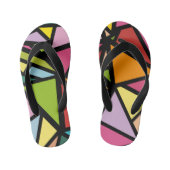 Kleurrijk driehoekspatroon 3 kinder teenslippers (Voetbed)