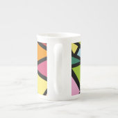 Kleurrijk driehoekspatroon 3 porselein kop (Achterkant)