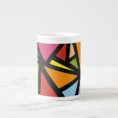 Kleurrijk driehoekspatroon 3 porselein kop (Voorkant)