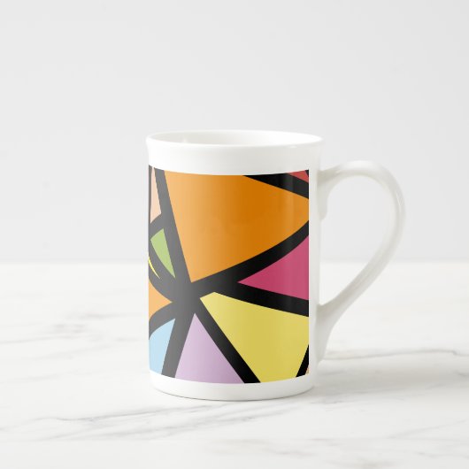 Kleurrijk driehoekspatroon 3 porselein kop (Rechts)