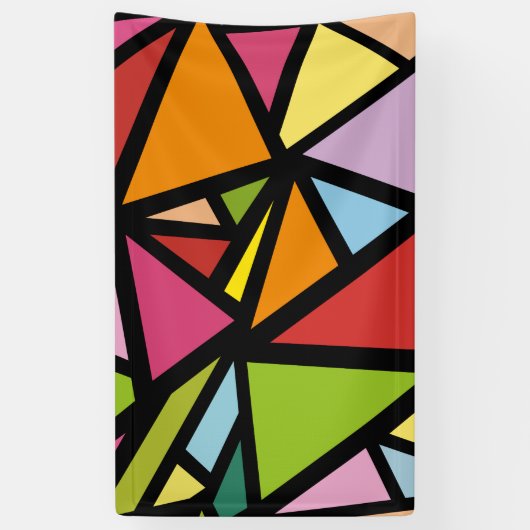 Kleurrijk driehoekspatroon 3 spandoek (Verticaal)