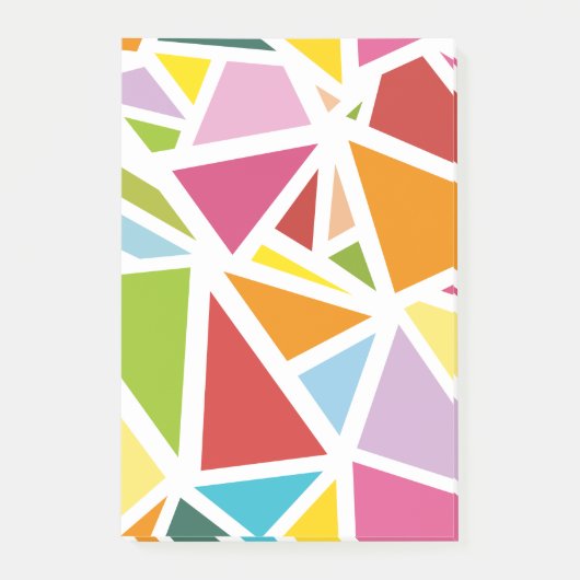 Kleurrijk driehoekspatroon 4 post-it® notes (Voorkant)