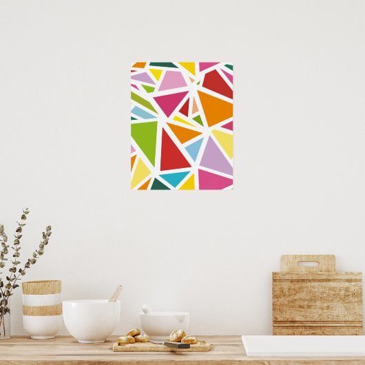 Kleurrijk driehoekspatroon 4 poster (Keuken)