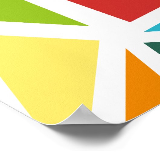 Kleurrijk driehoekspatroon 4 poster (Hoek)