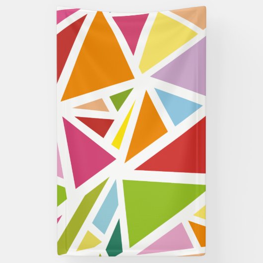 Kleurrijk driehoekspatroon 4 spandoek (Verticaal)